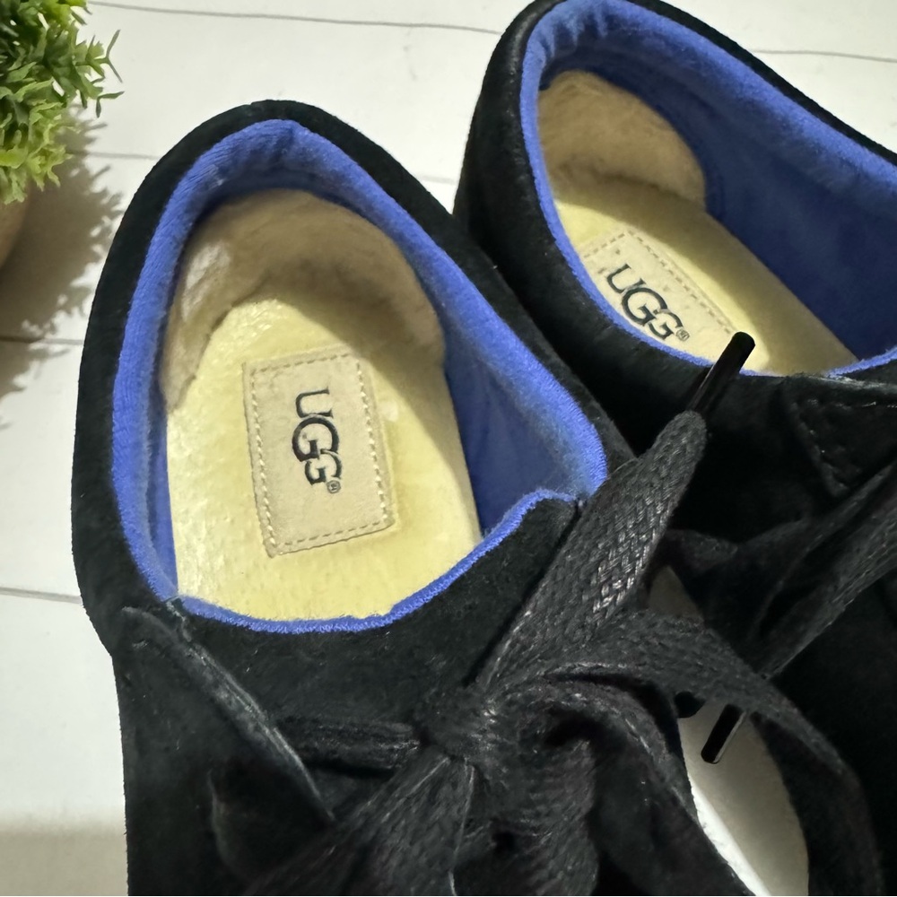 UGG Karine‎ Black Suede Leather Sneakers Shoes Style 1015044 Women’s Size 9 - Picture 2 of 7